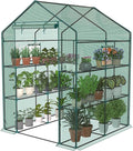 NEWBULIG Walk-in Greenhouse 56.3x56.3x76.7 Outdoor Portable Greenhouse Kit with Thick PE Cover &amp Roll-Up Zipper Door Sturdy Steel Frame with Window for Backyard Patio Garden Dark Green