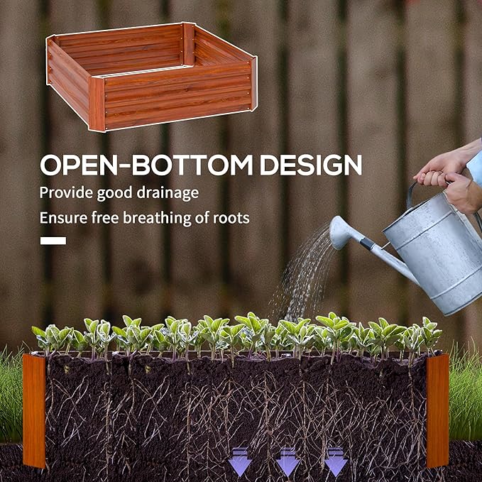 Metal Planter Box2 Galvanized Raised Garden Bedfor Growing Plant