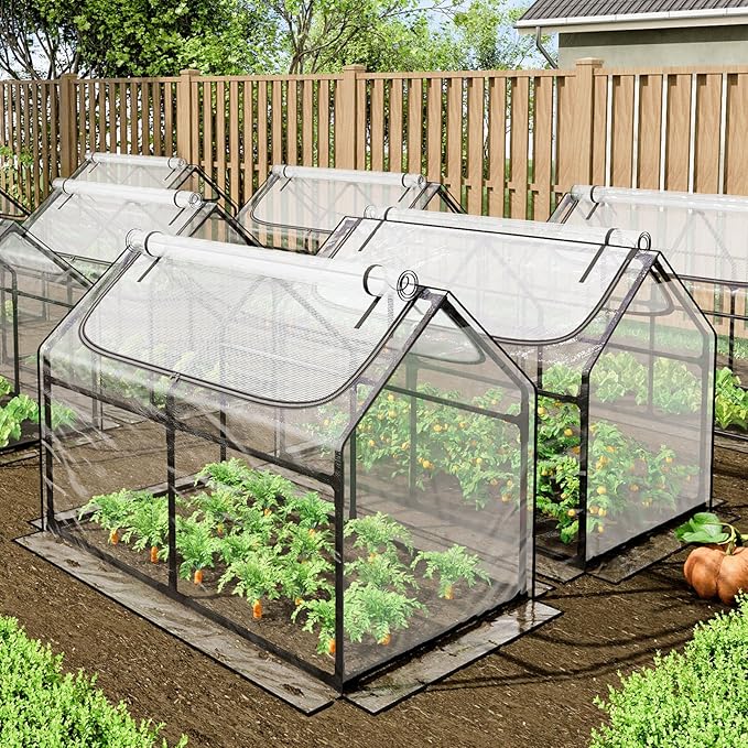 Superlele Mini Greenhouse for Outdoor 48x24x36In Portable Greenhouse with 2 Large Zipper Doors Transparent PVC Cover for Plant Protection and Winter Gardening Reinforced Frame