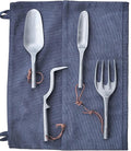 Heavy Duty Garden Tools Set with Elegant Design 4-Piece Zinc Alloy Kit Includes Large Shovel Hand Trowel 2 &amp 4 Prong Cultivator for Gardening
