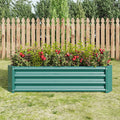 Metal Raised Garden Bed Rectangle Raised Planter 4×2×1ft for Flowers Plants Vegetables Herb Green