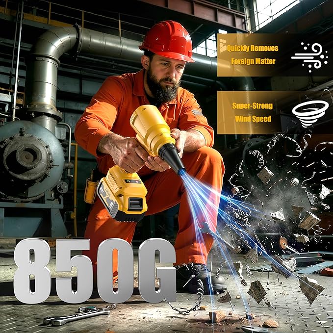 Electric Cordless Leaf Blower Dust Blower for DEWALT 20V Battery 140000 RPM Brushless High-Speed Motor Handheld Jet Fan Air Blower for Patio Cleaning Lawn CareBlowing Leaves and Dust -Tool only