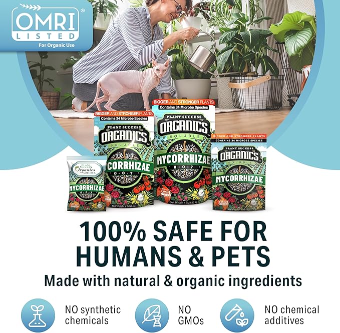 Mycorrhizal Fungi OMRI Organic Root Enhancer for Plant Success Super Potent 20 Strain ECTO and ENDO Blend for Trees Vegetables and Houseplants Beneficial Bacteria Included Treats 14000 Plants