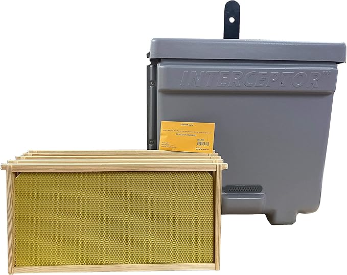 Honeybee Swarm Trap-THE INTERCEPTOR PRO Complete Kit ASSEMBLED With Frames Foundation Lure &amp REAL Beeswax Coating (also includes tree strap &amp hooks)
