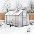 Large Greenhouse for Outdoors 6x10 FT Polycarbonate Green House with Roof Vent and Quick Setup Structure Aluminum Greenhouse Kit for Garden Backyard