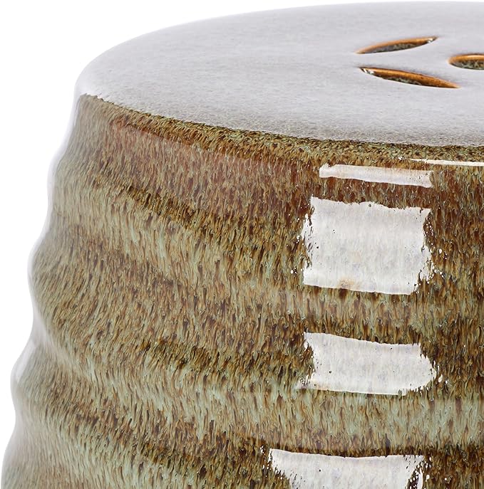 Safavieh ACS4575A Home Kita White Ceramic 19-inch Indoor/Outdoor Side Table Garden Stool