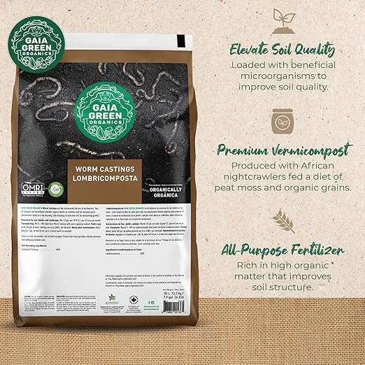 GAIA GREEN 30L Worm Castings Powder Soil &amp Plant Fertilizer for Urban Gardens &amp Lawns