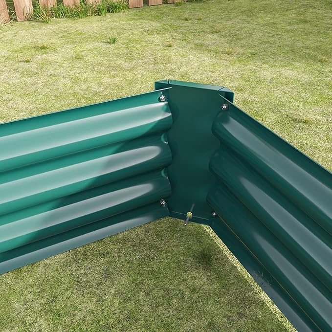 Raised Garden Bed Outdoor 6×3×1ft Metal Raised Rectangle Planter Beds for Plants Vegetables and Flowers Green