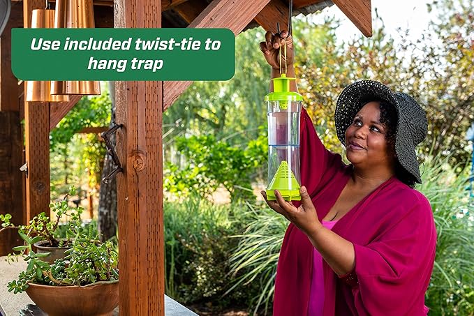 RESCUE! WHY Trap for Wasps Hornets &amp Yellowjackets – Hanging Outdoor Trap - 4 Traps