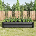 Modern Raised Garden Bed Outdoor 6×3×1ft Metal Raised Rectangle Planter Beds for Plants Vegetables and Flowers - Black