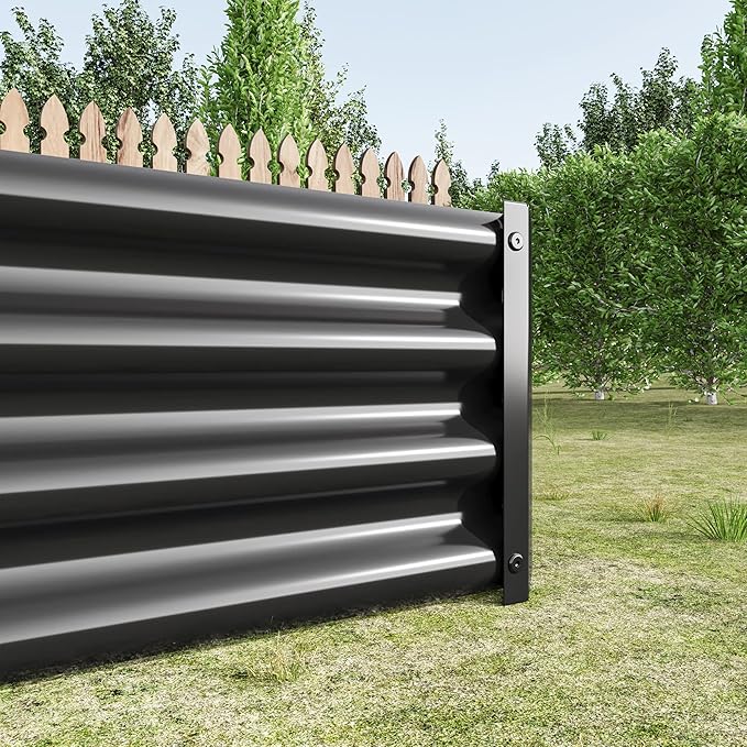 Raised Garden Bed Kit Metal Outdoor Planter Box with Open Bottom for Vegetables Herbs and Flowers – Rust-Proof Easy Assembly 3 Sizes &amp 3 Colors Available (Black 6×3×1ft)