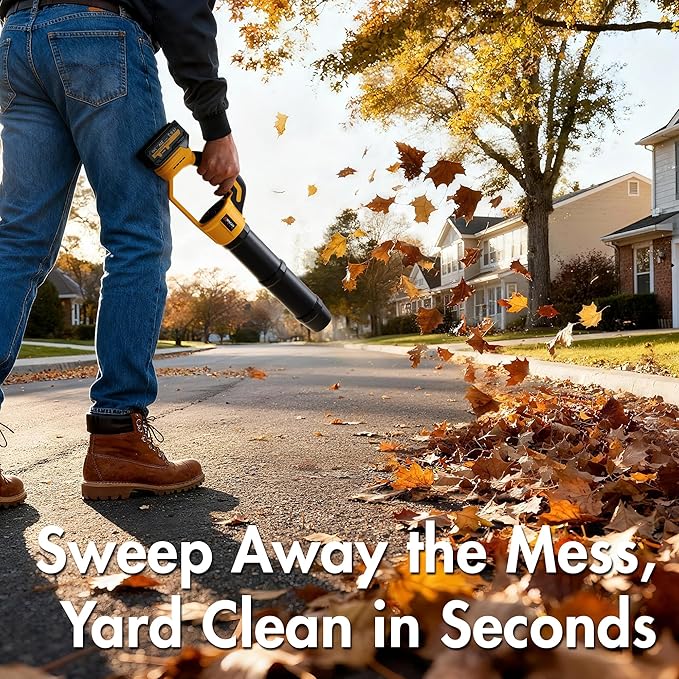 Wagan EL7214 OneVolt Cordless Leaf Blower 40000RPM Electric Air Duster with Extension Pipes UL Certified 3.0Ah 21V Battery 580CFM Lightweight Blower for Lawn Patio Dust and Snow