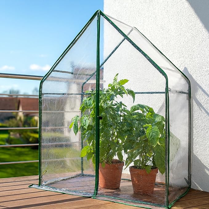 Gardzen Small Walk-in Greenhouse Heavy Duty Portable Green House for Outside with Sturdy Frame &amp Clear Cover Protects Plants from Cold Rain 36.2(L) x53.3(W) x66.1(H)