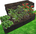 Gardzen 2 Pack Fabric Raised Garden Beds 2x4x1 FT - 8 Grids Grow Bed for Square Foot Gardening Planting Box for Vegetables Herbs Flowers