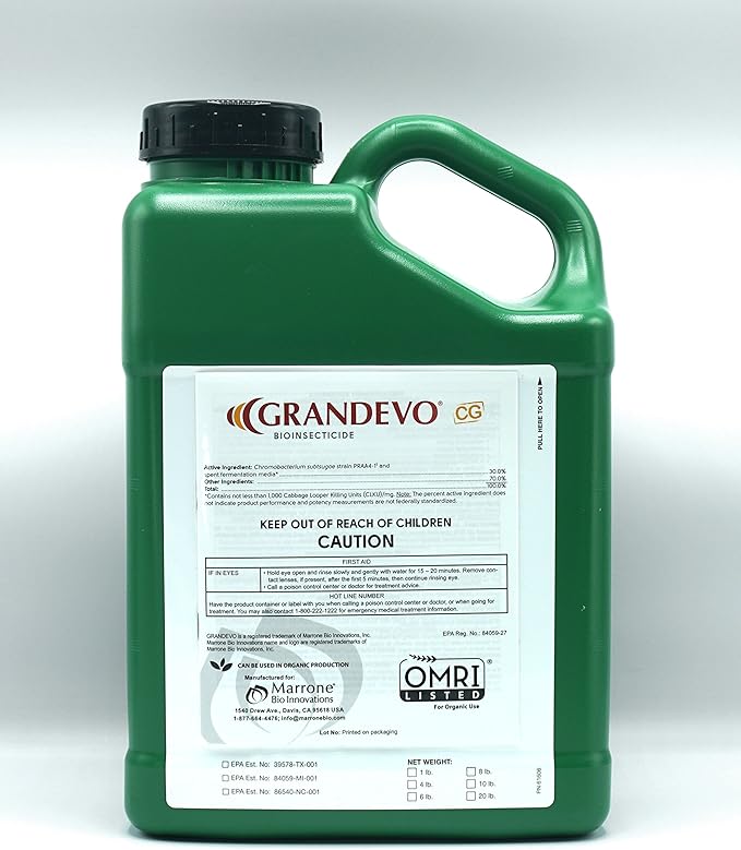Grandevo CG Bioinsecticide Insecticide for Mites Aphids Thrips Whiteflies Mealybugs Spotted Wing Drosophila and More on Grapes Potato Tomato Strawberry etc. (1 Pound)