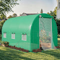 YITAHOME 10x7x7FT Greenhouses Large Heavy Duty Walk-in Green House Tunnel Green Houses Outdoor Portable Plant Gardening Upgraded Galvanized Steel Frame Zipper Doors 5 Crossbars Garden