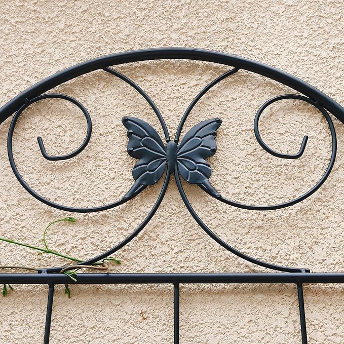 2 Pack Metal GTr86.7 x 19.7 Rustproof for Climbing Plants Outdoor Flower Support Black MO545