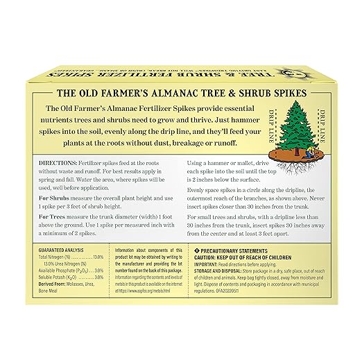 The Old Farmer's Almanac Tree &amp Shrub Fertilizer Spikes (Box of 12 Spikes - 3 Lbs)