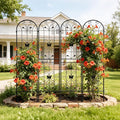 4 Pack Large Garden Trellis 86.7 H x 19.7 W Heavy Duty Rustproof Black Iron Plant Trellis for Potted Plant Support Metal Climbing Rose Trellis Vine Vegetable Cucumber