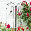 2 Pack Large Garden Trellis Heavy Duty Rustproof Iron Plant Trellis for Potted Plant Support Metal Climbing Rose Trellis Vine Vegetable CucumberBlack-71 H x 19.7 W