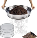 14.5“ Soil Sifter for Gardening with Handles Large Rock Sifter with 4 Replaceable ScreensCompost Sifter Dirt Sifter Captures Dirt Rocks Sawdust