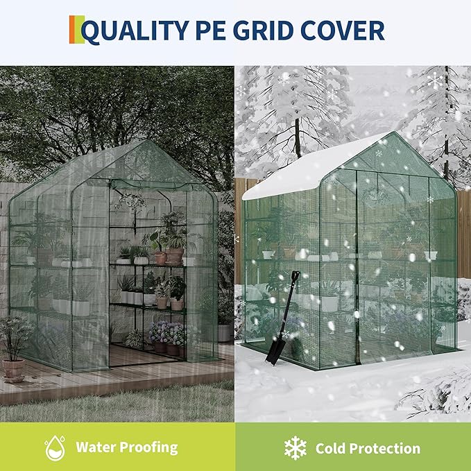 Portable Greenhouse 57 x 57 x 76'' Greenhouses for Outdoors Durable Small Green House Kit Thicken PE Cover Walk in Green Houses for Indoor Backyard Outside