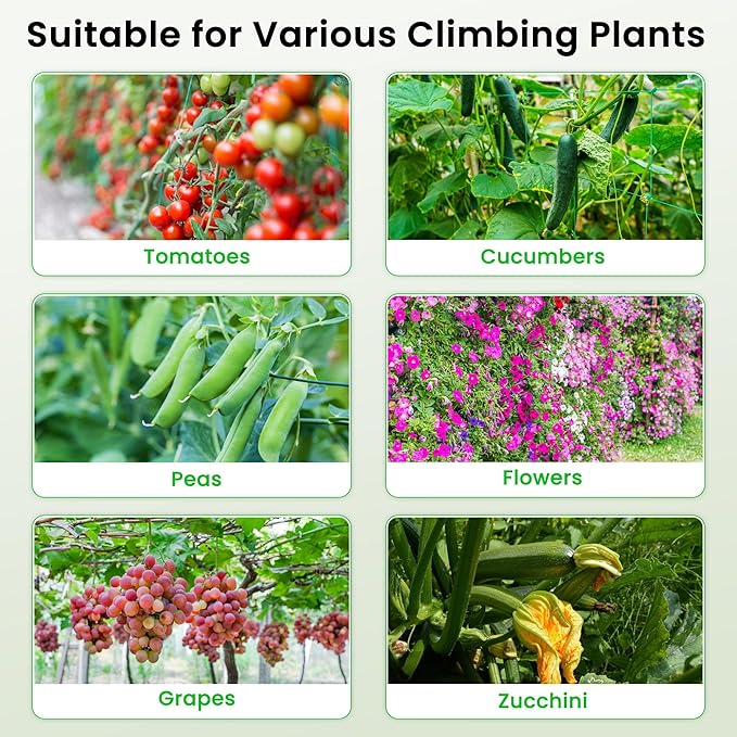Cucumber Trellis 50 X 47 U-Shape Garden Trellis for Climbing Plants Outdoor Arch Trellis Cucumber for Raised Bed Foldable Plant Support for Vine/Vegetable/Tomato/Zucchini/Pea