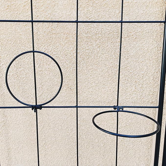 2 Pack Metal Garden Trellis 78.7 x 19.7 Inches Rustproof Black Plant Support for Climbing Vines Roses Beans Peas Cucumbers