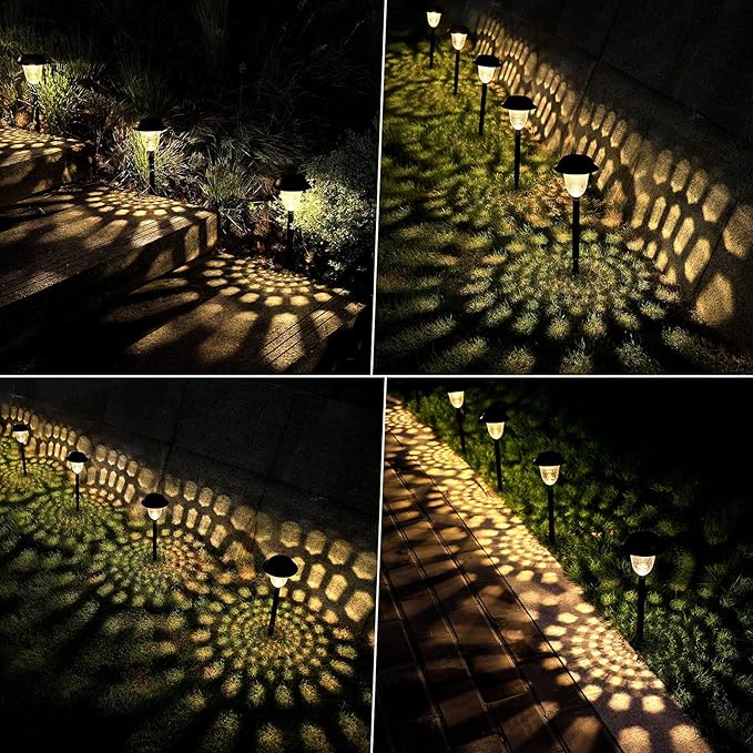 Solar Outdoor Pathway Lights LED Landscape Garden Lights Waterproof Auto On/Off Solar Lights Outdoor Decorative for Walkway Patio Yard Garden 8 Pack