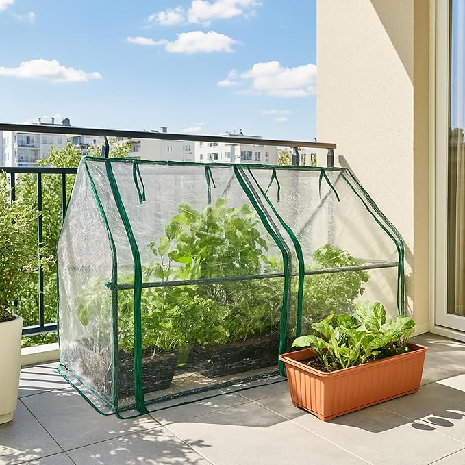 Gardzen Mini Greenhouse Portable Cold Frame Green House Indoor Outdoor Small Greenhouse for Seed Starting &amp Plant Protection 71.7(L) x36.2(W) x42.5(H)