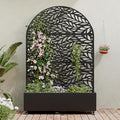 Casaphoria Metal Raised Garden Bed with Trellis and Wheels 72x47x16 Arched Planter Box for Climbing Plants Vegetables &amp Vines Features Drainage Holes and Privacy Screen (Black-Spring)