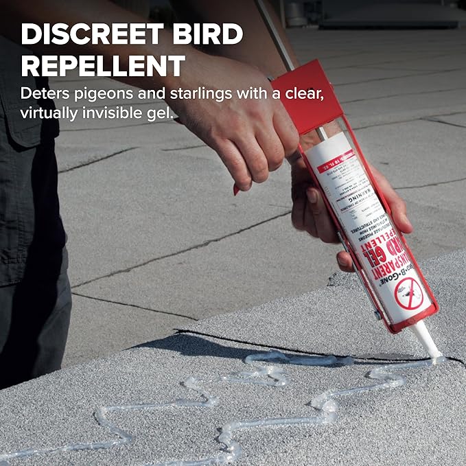 Bird B Gone - Transparent Bird Gel - Bird Repellent Gel (12 Pack) Pigeon Deterrent for Balcony Bird Deterrents for Outside Bird Repellent Devices Outdoor Bird Proof Gel for Pigeons Starlings