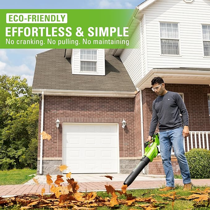 Greenworks 40V (160 MPH / 700 CFM) Cordless Brushless Axial Leaf Blower 8.0Ah Battery and Charger Included