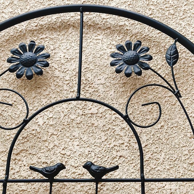 2 Pack Large Garden Trellis Heavy Duty Rustproof Iron Plant Trellis for Potted Plant Support Metal Climbing Rose Trellis Vine Vegetable CucumberBlack-86.7 H x 19.7 W