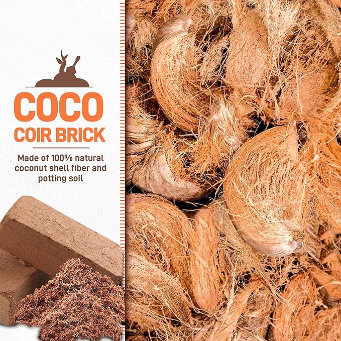 9-Pack Premium Organic Coco Coir Bricks for Plants - Low EC &amp pH Balance - 100% Natural Peat Moss Mix with Coconut Husk Fiber - Perfect for Gardening Potting Soil Substrate - 12.6 lbs