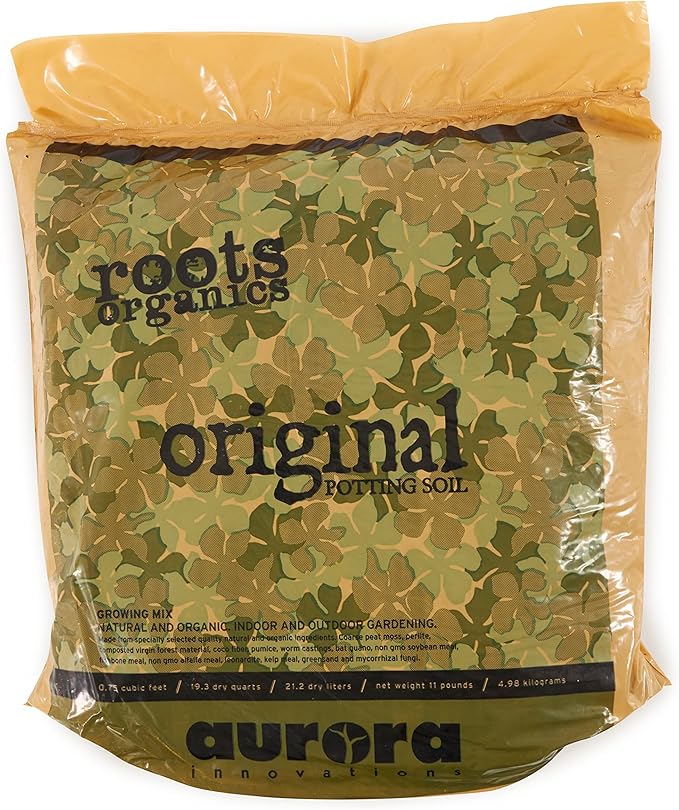 Roots Organics ROD75 Hydroponic Gardening Original Coco Fiber Based Potting Soil 0.75 Cubic Feet 4 Pack
