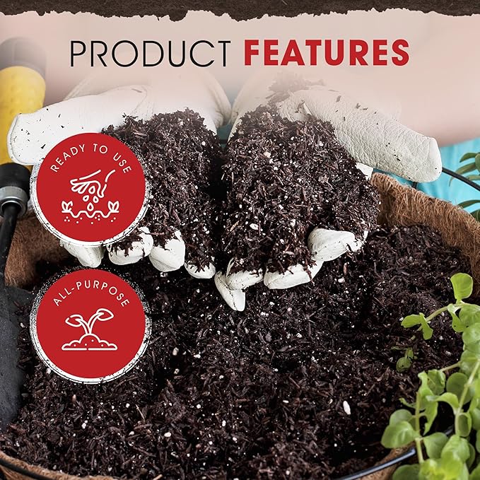 Michigan Peat 2 Pack Garden Magic Indoor and Outdoor Organic Planting Potting Topsoil Mix Blend with Moisture Retention 40-Pound Bag