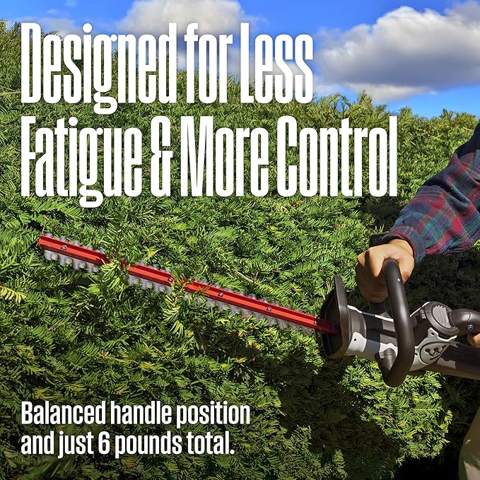 Westinghouse 20V Cordless Hedge Trimmer 22 Inch Dual-Action Steel Blades 2.0Ah Battery and Charger Included