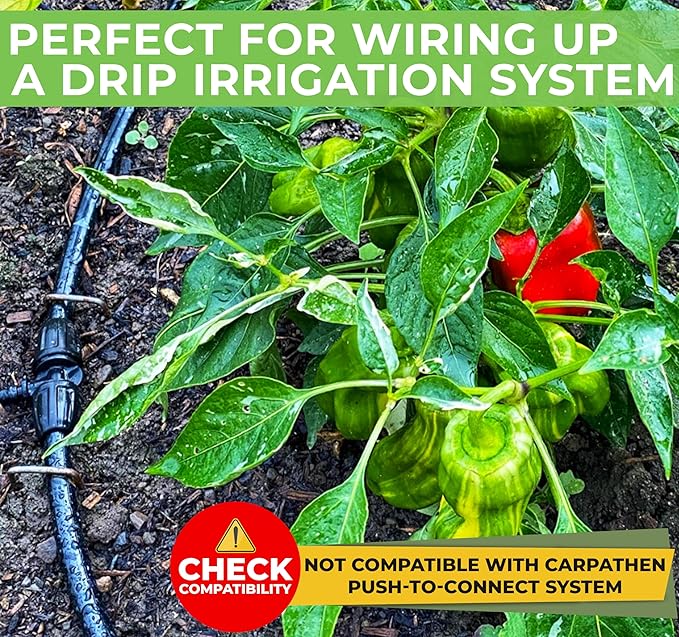 CARPATHEN Drip Irrigation Tubing - 200 ft Black Mainline - (5/16 ID - 7/16 OD) - PVC Water Line