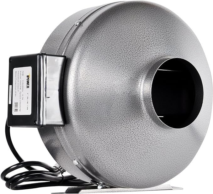 iPower 12 Inch 1060 CFM Inline Duct Ventilation Fan HVAC Exhaust Blower for Grow Tent Grounded Power Cord