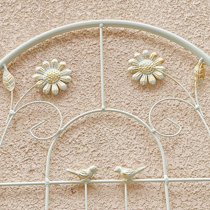 2/4 Pack Metal Garden Trellis for Climbing Plants Outdoor Flower Support Plant Trellis for Roses Vines Vegetables Patio Decor Practical(White2 Pack)