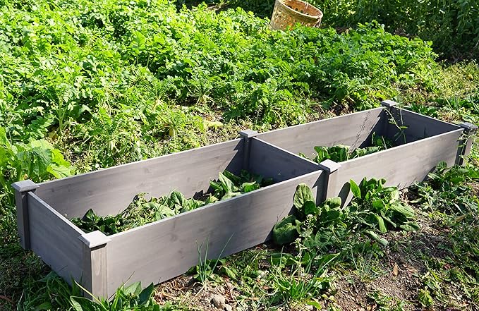 Over Ground Raised Garden Bed 96x28x10'' Large Long Planter Box for Outdoor Tool Free Assembly