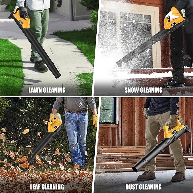 Cordless Weed Eater &amp Leaf Blower Combo Compatible with Dewalt 20V Max Battery(Tool Only) 12 Weed Wacker &amp String Trimmer Edger 3-in-1 Battery Operated Weed Trimmer with Auto-Feed