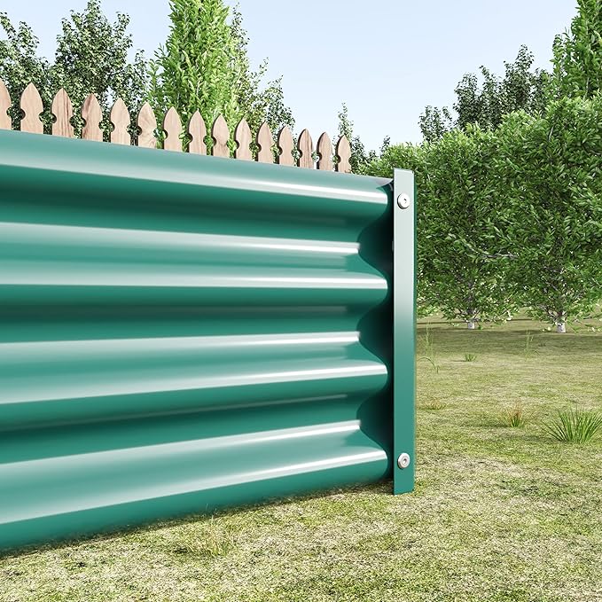 Raised Garden Bed Outdoor 6×3×1ft Metal Raised Rectangle Planter Beds for Plants Vegetables and Flowers Green