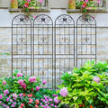 4 Pack Metal Garden Trellis for Climbing Plant Rose Stand Black Outdoor 86.7'' Tall Flower Support Iron Garden FenceBlack 4pack