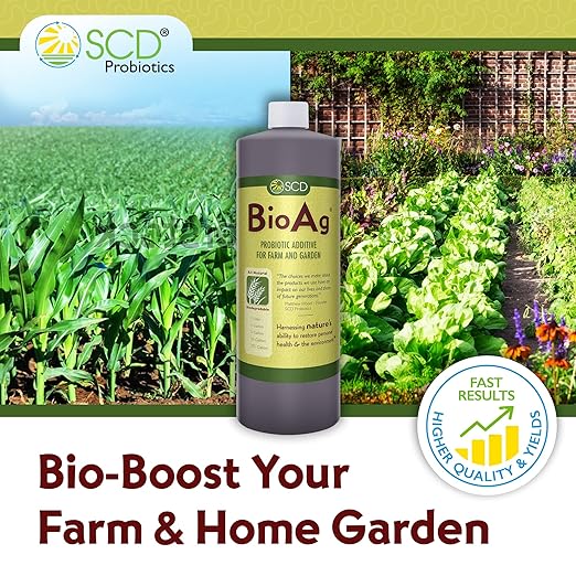 SCD BioAg – Organic Farm and Garden Soil Microbes Compost Starter with 12 Probiotic Strains Live Super Concentrate of Liquid Microorganisms Chemical-Free Soil Amendment 1 Liter (4 Pack)