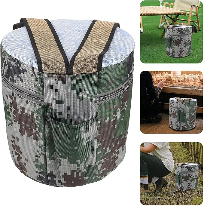 VICASKY Portable Farming Stool with Pocket 25cm High Foam Workseat for Outdoor Gardening Camping Fishing and Travel Lightweight Wearable Seat for Adults Random Style