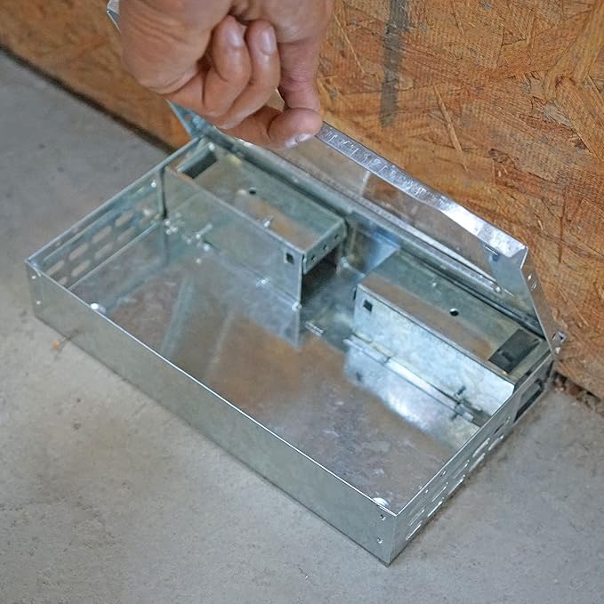 Humane Mouse Trap 2-Pack – No Winding or Resetting Non-Jamming Clear Window View Silver No-Kill Indoor Mouse Traps Preferred by Professional Pest Controllers