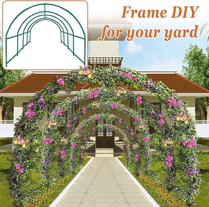 Strong Camel Greenhouse Replacement Frame for Larger Hot Garden House Support Arch Frame Climbing Plants/Flowers/Vegetables (20x10x7 FT)