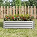 Raised Garden BedRaised Beds for Gardening Outdoor for Vegetables Flowers Ground Planter BoxGalvanized Raised Garden Beds. (Silver with 4x2x1ft)